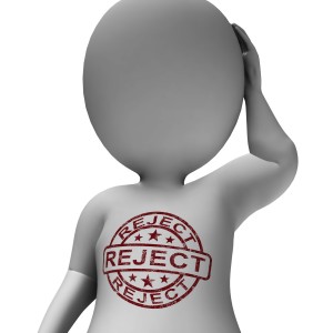Reject Stamp On Man Shows Rejection Or Failed