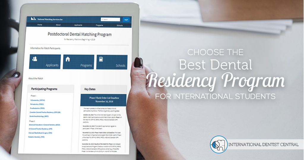 searching for the best dental residency program for international students